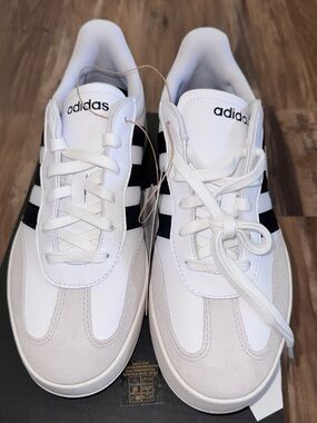 adidas Barreda White Sneakers with Black Three-Stripes